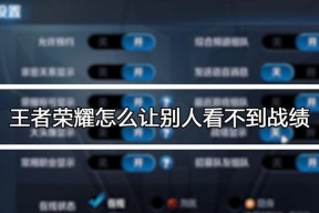 王者荣耀怎么不让别人看历史战绩？隐私设置如何调整？